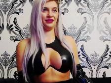 18+ cam lady shows her bra size D breast part behind the sex chat