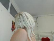 This webcam babe shows her cup size B bosom for the sex cam