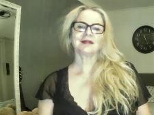 A normal cam lady with blond hair during webcam sex