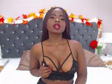 The African webcambabe LindaBree during 1 of her cam sex performances